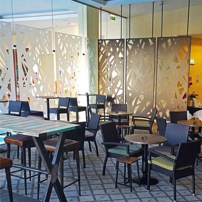 China Europe Custom Design Corten Perforated Steel Facade Laser Cut Decorative Metal Room Divider Metal Screens Restaurant Partition for sale