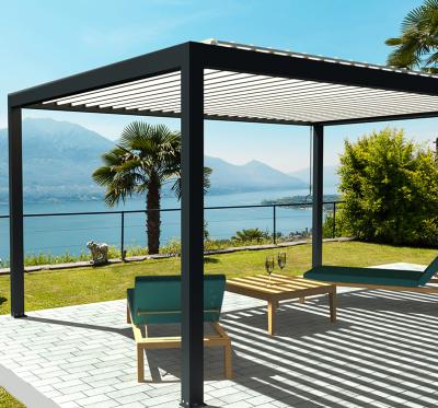 China Easily Assembled Outdoor Waterproof Aluminum Patio Cover Deck Opening Awning Electric Roof System Arches Arbors Pergola for sale