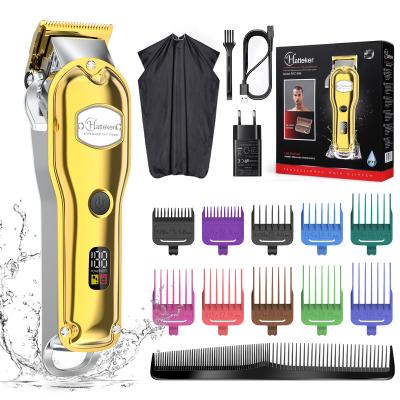 China Amazon Washable Hot Selling Men Electric All Metal Hair Clippers Waterproof Rechargeable Professional Hair Cutting Machine Trimmer for sale