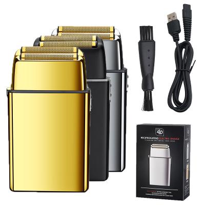 China New Twin Blade Quick Charge Swap Low Noise Operation All Body High Speed ​​Thin Net Gold Foll Metal Motor Men Electric Shaver for sale