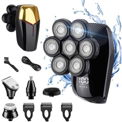 China Twin Blade 5 In 1 Rechargeable Rotary Shaver IPX6 Waterproof Wet Dry Grooming Electric Razor Kit Leading Shavers 7D For Men for sale