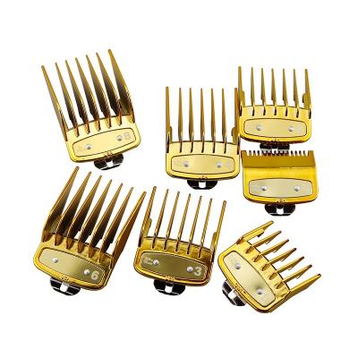 China Car In Hair Clipper Guard Set Iron Magnetic Barber Clipper Guards Hair Clipper Gold Yellow Gold Hair Salon Accessories Premium Men's Double for sale