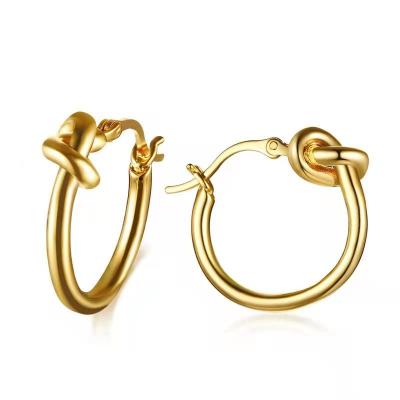 China New Design Hoop Earrings Women Jewelry 18k Gold Plated Female Circle Earrings Wholesale FASHIONABLE Hoop Earrings for sale