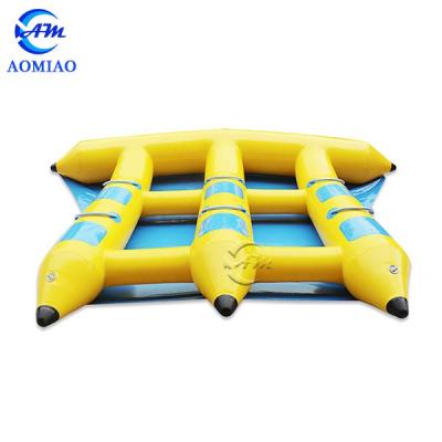 China 0.9mm PVC factory direct supply inflatable flying fish banana boat, cheap inflatable towable water sports for sale