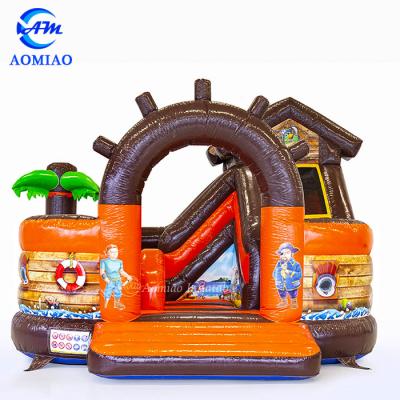 China PVC Inflatable Pirate Ship Bouncy Castle With Slide Kids Jumping Castle For Sale for sale