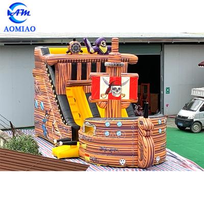 China Factory price giant inflatable pirate ship slide inflatable bouncer slide for kids 10m*4m*5m or can be customized for sale