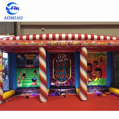 China PVC Aomiao Factory Carnival Fun Inflatable Game Booth, Inflatable Sports Games for sale