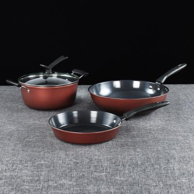 China Non stick cookware set sustainable non stick cooking pot set kitchen pan and pot set for sale