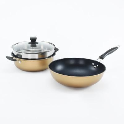 China Sustainable Cookware Kitchen Stove Cooking Pot Set Non Metal Stick Cookware Set for sale