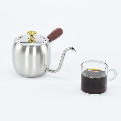 China Hotel Sustainable Selling Stainless Steel Spill Over Tea Coffee Tool Gooseneck Kettle Gooseneck Kettle for sale