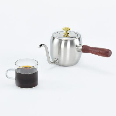 China High Quality Sustainable Stainless Steel Cabinet Pot 500ml Spout Tea Gooseneck Slim Coffee Kettle for sale