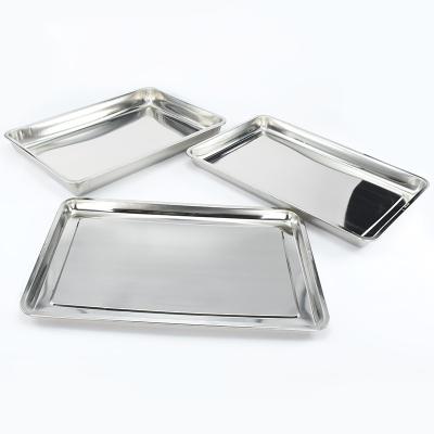 China Hotel Home Restaurant Restaurant Large Capacity Stainless Steel Food Serving Tray Rectangle Baking Trays Pan for sale