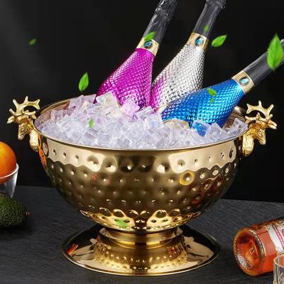 China Hot sale large stainless steel 12L ice bucket party&hotel wine champagne bucket viable for sale