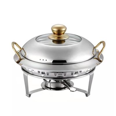 China Stainless steel lid commercial 20/22/24/26/28cm hotpot buffet food warmer set catering chafing dish for sale