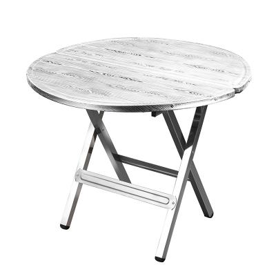 China Custom Logo Eco-freindly Folding Table Picnic BBQ Portable Stainless Steel Round Camping Table For Outdoor Party for sale