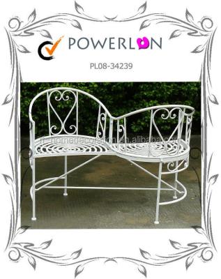 China Weather-Resistant Romantic Scrollwork Heart Design Unique Vintage Loveseat Bench for sale