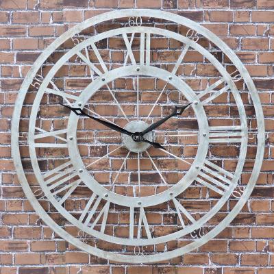 China Antique Style Wrought Iron Metal Decorative Large Wall Clock for sale