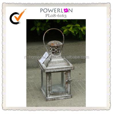 China European classic antique gray home decoration metal lantern candle holder for sale