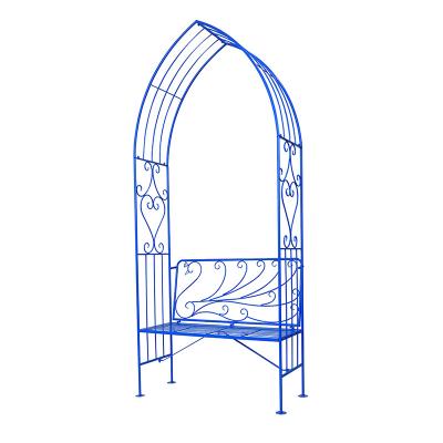 China China Traditional Discounted Folding White Garden Arch Iron Craft Bench Lawn Decorative Backyard Arch for sale