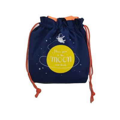 China Recyclable Canvas Drawstring Bag Printing Advertising Handbag Package Mouth Cotton Bag Customization for sale