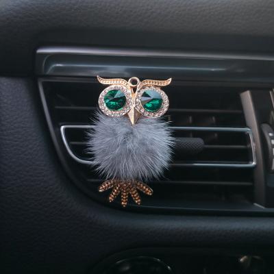 China Cute Cute Owl Car Air Freshener Vent Clip with Bling Crystal Rhinestone Car Interior Air Vent Decor for sale