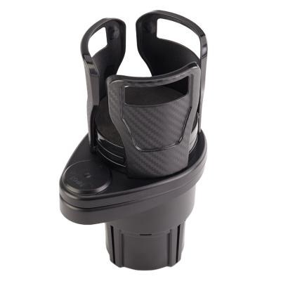 China Fashion Multifunctional Carbon Fiber Car Water Cup Coffee Cup Holder Tray Expander for sale