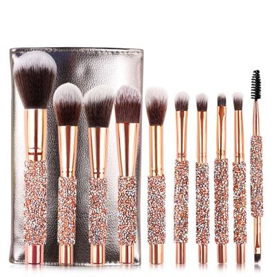 China Synthetic Bling Diamond Glitter Colored Rihnstone Beauty Face Needs Makeup Set Brushes For Women for sale