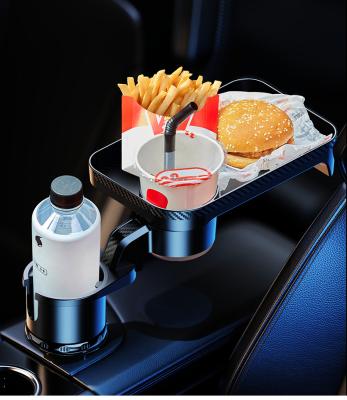 China CUSTOMIZED LOGO Universal 3 in 1 Expanded Plastic Adapter Tray Coffee Car Cup Holder Tray For Car for sale