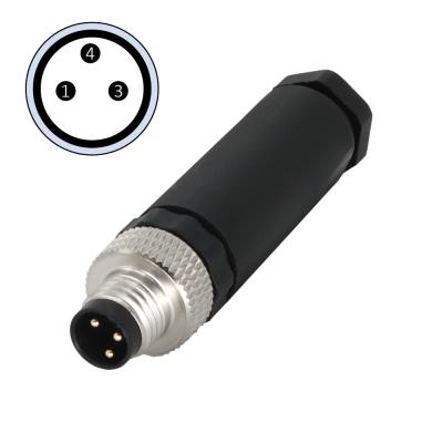 China M8 Connector IEC 61076-2-104 Field-wireable Assembly 3-pin A-code Straight IP67 Male for sale