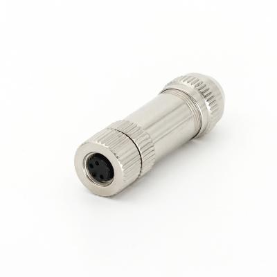 China Field Wireable M8 Female Connector 4 Pin Straight for sale