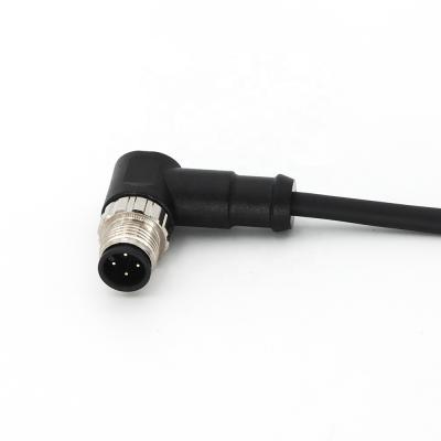 China M12 Cable Assembly Connector Male 4 Pin A Code Customized Cable Length for sale