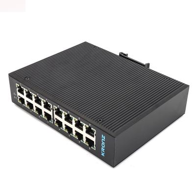 China Unmanaged Din Rail Mount Ethernet Switch 10/100M Bit/S 16 Port for sale