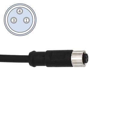 China PVC Cable Pre Assembled M8 3 Pin Female Connector IEC 61076-2-104 Straight for sale