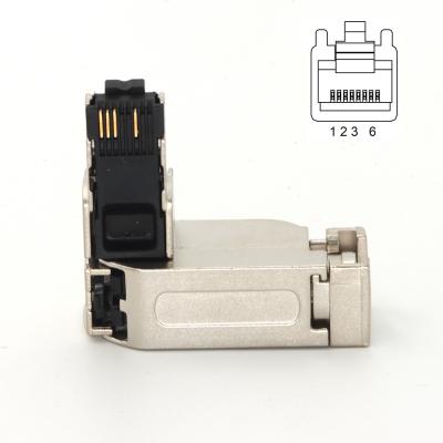 China Field Wireable RJ45 Connector Angled 4 Pin for sale