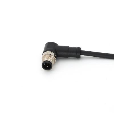 China M12 Molded Cable Connectors With A Coding 5 Pin Plug Sensor IO Power Cord for sale