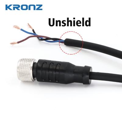 China M12 Connector 8 Pin Straight with 2 Meter PVC Cable Female Circular Connectors for sale