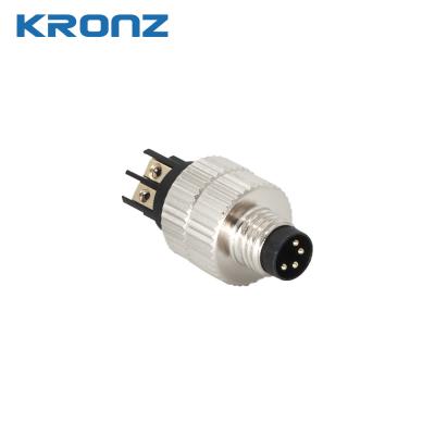 China M8 Connector Field-wireable Waterproof IP67 3 Pin A Code Angled Sensor Connector for sale