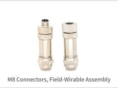 M8 Field-wireable Assembly Connectors, Metal, Straight