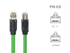 Pre Assembled Cable RJ45 Connector 4 Pin 48V Straight Ethernet Shielded