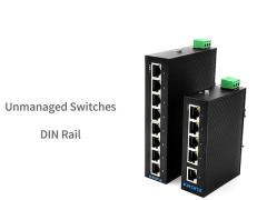 Industrial Unmanaged DIN Rail Network Switch 8 Port 100Mbit/S