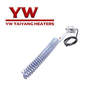 China Industry Heating Process Taiyang 1000W PTFE Industrial Immersion Heater For Electroplating Bath for sale