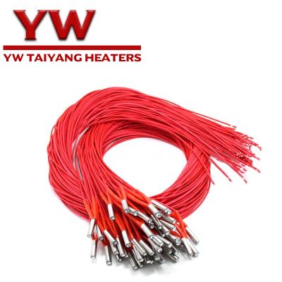 China Industry Heating Cartridge Process Heaters Internal Straight Thermocouple Dip Pipe Fit Braid Leads for sale