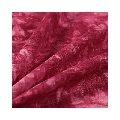 China Viable New Customized Logo And Pattern Make Soft Order Tie Dyed Linen Fabric With Multiple Function for sale