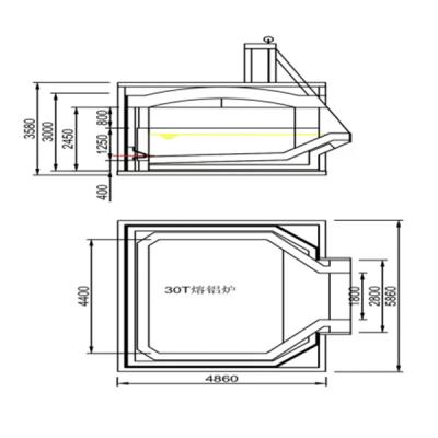 China 30 Ton Gas Fired Aluminum Melting Furnace And Supporting Production Equipment for sale