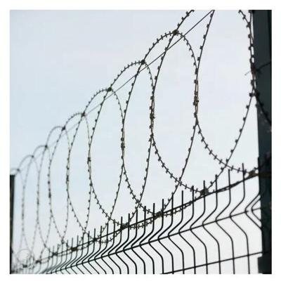 China Security 500mm circle wrap razor flat wire mesh drut brzytwy kolczasty stop people for sale