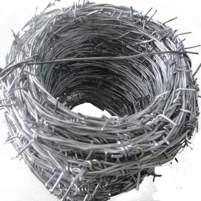 China Double Twisted Barbed Wire BT-22 400 Meters 12 Gauge Barbed Wire Fence Weight Per Meter To Dubai India for sale