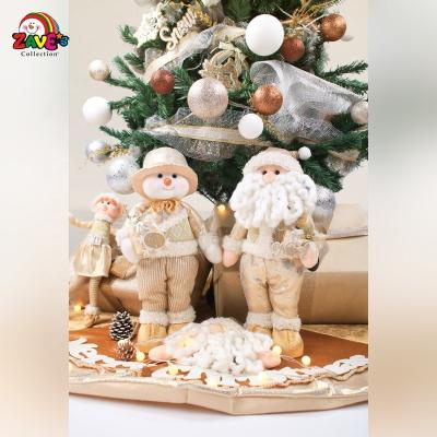 China Sweet 16 Holding Santa Snowman in Gold Gear Desk Ornament for Christmas Winter Holiday Picks for sale