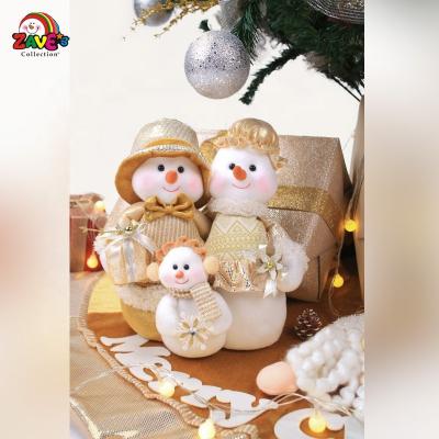 China Soft Christmas Snowman Family Gift for Parents Holiday Decoration Daughter and Plush Dolls Indoor Porcelain for sale