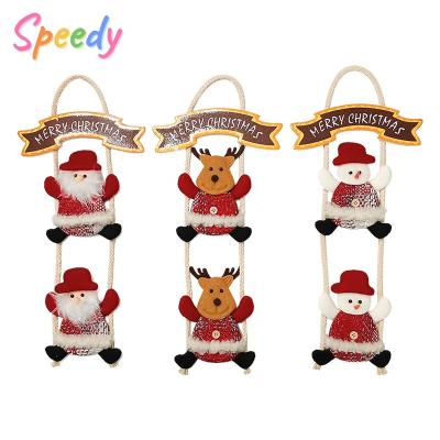 China Country Style 40cm Santa Deer Snowman Twine Quick Set of 3 for Indoor Hallway Christmas Door Decoration Party Supplies for sale