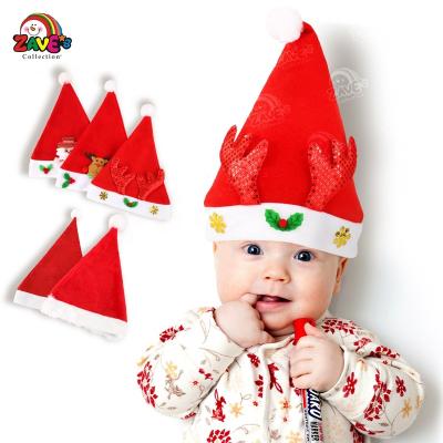 China Easy Available Classic Polyester Velvet Christmas Eve Party Supplies Factory Red Low MOQ Classic Christmas Hats for sale